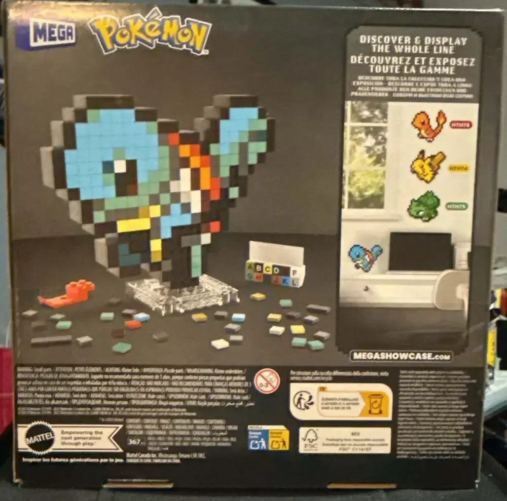 MEGA Pokemon Squirtle Pixel Art Building Set 367 Pieces HTH77